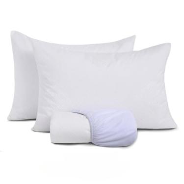Imagem de Capa Protetora ImpermeáVel Para ColchãO 100% à Prova D'áGua - Tecido Jacquard Premium Super Silencioso - Anti-áCaros E HipoalergêNica - Para ColchãO Casal, Queen E King(Kit Casal c/ 2 Prot.)