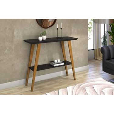 Imagem de Aparador Monaco Base em Madeira Maciça p/Tampo MDF 25mm Recepção, Salas de Estar, Escritório Cantihno do Café - Preto