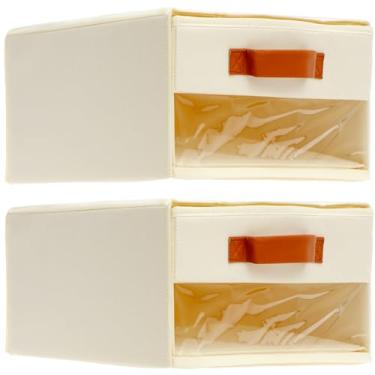 Imagem de 2 organizadores de armário e armazenamento, 40 x 30 x 16 cm, gavetas de armazenamento de roupas, organizadores de roupas dobráveis com janela transparente para guarda-roupa, quarto, sala de estar