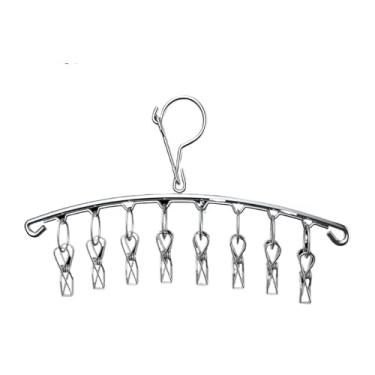 Imagem de Cabide de Saia A Prova de Vento Guarda Roupas e Varal Casa Resistente e Ideal para Secagem de Roupas(8 prendedores)