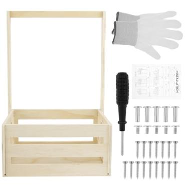 Imagem de Armário de madeira para chá de bebê, cesto de armazenamento de bebê com alça, cesta para chá de bebê, bem-vindo para recém-nascidos, meninos, meninas, necessidades de bebê para grávidas, presente para