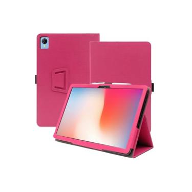 Imagem de Capa para tablet Topsand N8 Plus 22.1 cm, capa de couro premium WUNIAK para tablet Topsand T60*Pro com alça de mão, rosa vermelha