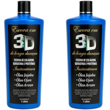 Imagem de Kit com 2 Escova Progressiva 3D Profissional 1000ml | Liso Absoluto