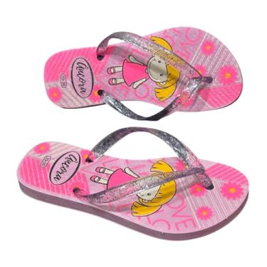 Imagem de Chinelo Infantil Feminino Bonequinha Rosa | Sandália Menina Confortável Antiderrapante Praia Piscina (BR, Criança de 4 a 8 anos, Faixa Numérico, 29, 30)