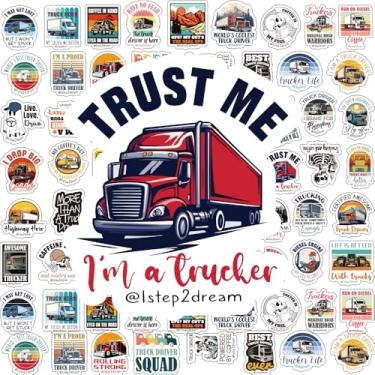 Imagem de Magictodoor Pacote de adesivos de caminhoneiro profissional - Decalques de vinil resistentes para caminhões de trabalho, capacetes e caixas de ferramentas