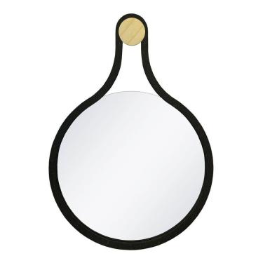 Imagem de Espelho Emoldurado Mali Preto 75X53Cm Redondo