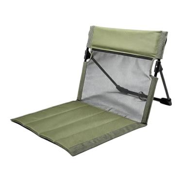 Imagem de Dynwave Cadeira de acampamento com encosto, assento de acampamento, assento de praia, almofada, cadeira de descanso dobrável para parque, churrasco, trekking, Verde