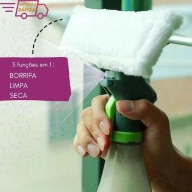 Imagem de Rodo Limpa Vidro Com Recipiente Borrifador Casa Limpeza Faxina Spray -
