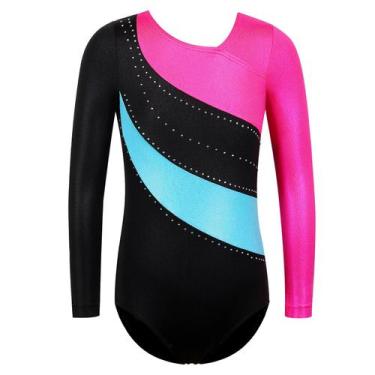 Imagem de Collant de ginástica BAOHULU de manga comprida brilhante para meninas 