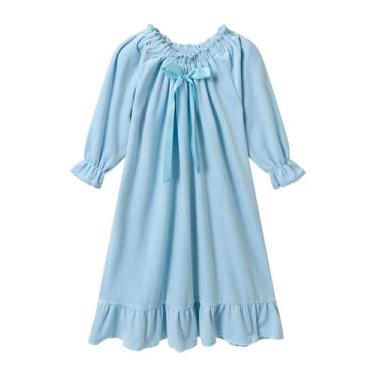 Imagem de Camisola de flanela feminina Sisa Chaska, inverno, 3-12 anos, azul