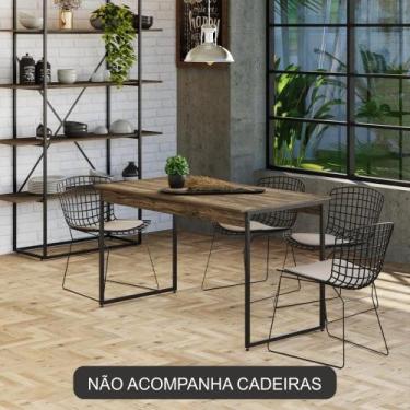 Imagem de Mesa de Jantar Tub 135 cm Est.Preta - Metalig, Carvalho Dark