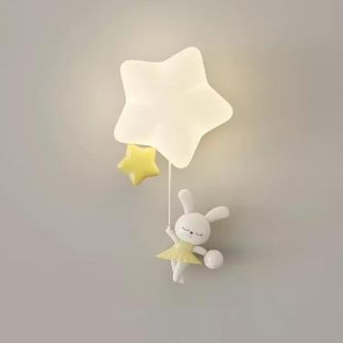 Imagem de Luminária de parede LED moderna em formato de estrela, desenho animado, luminária de parede para quarto infantil, 18 W, luminária de parede branca de cabeceira, abajur PE, 3000 K/4000 K/6000