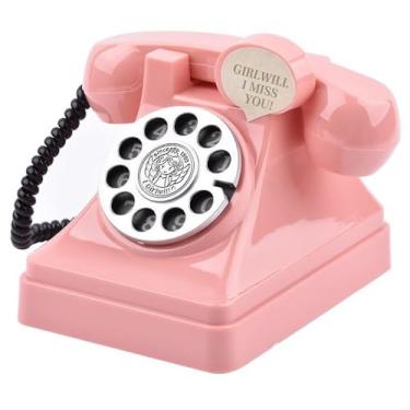 Imagem de Jaugufiy Cofrinho em forma de telefone, cofrinho, caixa de dinheiro, pote de moedas, decoração de casa, presentes de aniversário (rosa)