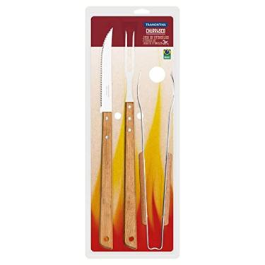 Imagem de Kit De Utensílios Para Churrasco 3 Peças Tramontina Natural