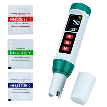 Imagem de Mcbazel Testador de sal de piscina e medidor de PH, testador digital de água 5 em 1 atualizado para temperatura de pH EC TDS de salinidade, medidor de sal de alta precisão para banheira de