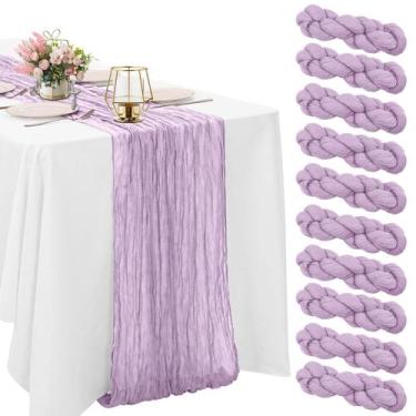 Imagem de Pano de algodão Table Runner HAISIWLKJ, pacote com 10, 3 m, roxo claro