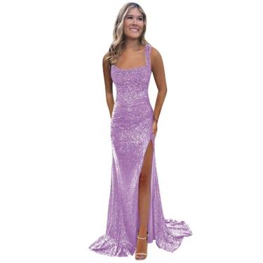 Imagem de Vestido de baile BOLENSYE 2025 Mermaid Sequin lilás tamanho 4 mulheres