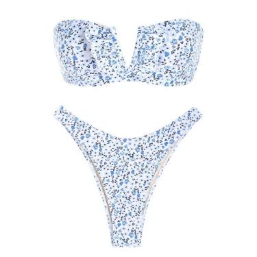 Imagem de Conjunto de biquíni ZAFUL, roupa de banho feminina com estampa floral 