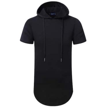 Imagem de Moletom com capuz Aiyino Fashion Atlético de Manga Curta Masculino Pre