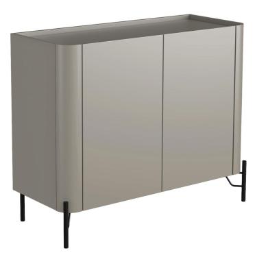 Imagem de Buffet Para Sala De Jantar 2 Portas 1 Gaveta Pés Industrial Preto Naim I03 Grigio - Lyam