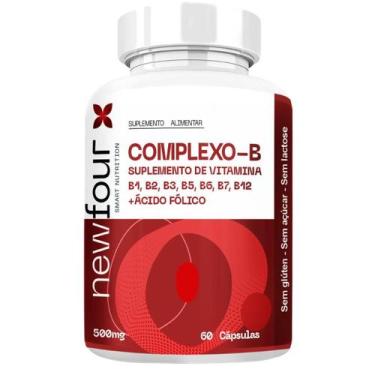 Imagem de Suplemento Complexo-B Vitaminas + Ácido Fólico 60 Cápsulas - New Four