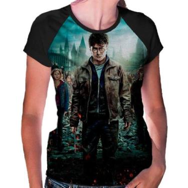 Imagem de Camiseta Raglan Baby Look Harry Potter Ref:209 - smoke, Preto, M