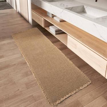Imagem de Tapete de banho AMOAMI Waffle Runner Rug marrom 60x150cm absorvente