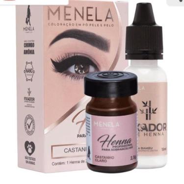 Imagem de Kit de tonalidade de henna para sobrancelhas Menela Medium Brown com e
