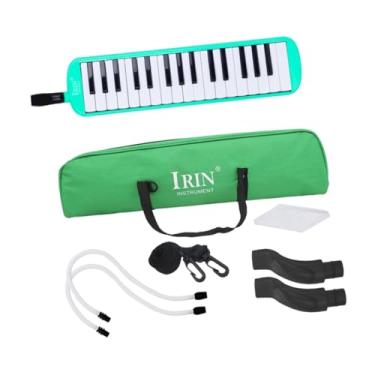 Imagem de menolana infantil com estojo, conjunto completo, fácil de usar, portátil, teclado musical, brinquedo para amigos, iniciantes, presente, Verde