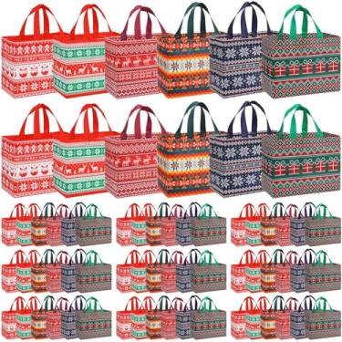 Imagem de Sanwuta 180 peças de suéter feio sacos de Natal para presentes, sacolas grandes de Natal, reutilizáveis, não tecidos, bolsos de guloseimas 32,5 x 25 x 17 cm