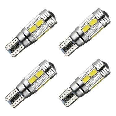 Imagem de Kit 4 Lampada T10 Pingo Cambus Cree 10 Led Branca Full Branc