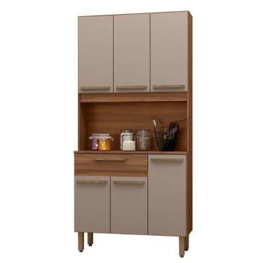 Imagem de Armario de Cozinha Santiago 90 cm com 6 Portas e 1 Gaveta - Dacheri, F