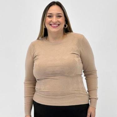 Imagem de Blusa Dunialin de Lã Plus Size Gola redonda Feminina-Feminino