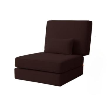 Imagem de Puff Colchonete DobráVel - Sofá, Cama De Solteiro E Pufe Com Almofada Inclusa(Marrom)