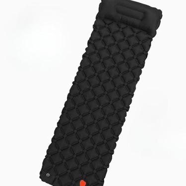 Imagem de Colchão Automático Inflável Portátil Solteiro 210cm Com Travesseiro Acampamento Camping Viagem Impermeável (Preta)