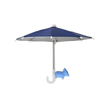 Imagem de Guarda-chuva de telefone para sol, suporte universal ajustável, ventosa para celular, viseira de sol, capa de proteção solar, guarda-sol para celular, azul