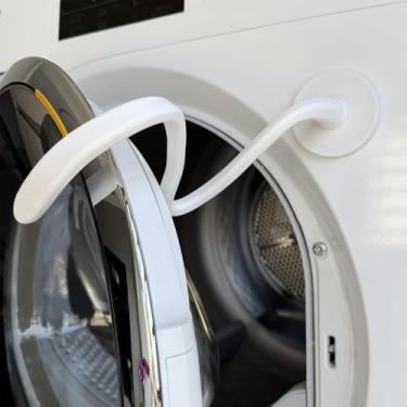 Imagem de Tampa de porta de 43 cm de comprimento da arruela de carga frontal Suporte de máquina de lavar flexível com base de 43 mm (branco)