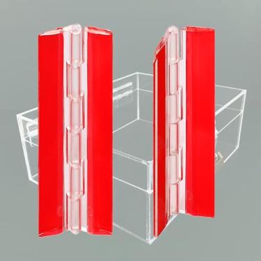 Imagem de 2 peças dobradiça acrílica transparente pequenas dobradiças de plástico dobradiça de piano contínua dobradiça dobrável autoadesiva ferramentas para armário gaveta móveis tampa de aquário DIY