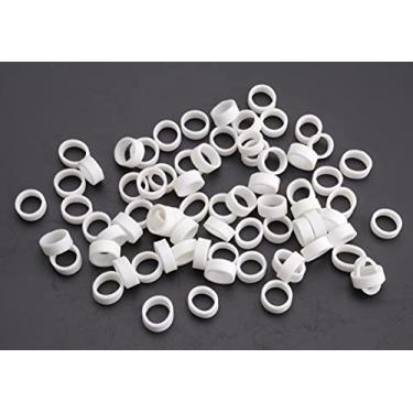 Imagem de 200 peças de abraçadeiras de silicone 12 mm OD pulseiras de borracha reutilizáveis para gerenciamento de cabos de fio home office organização escolar (branca)