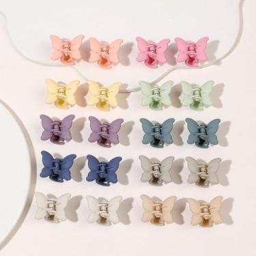 Imagem de 20 peças de grampos de cabelo pequenos para mulheres - Mini grampos de cabelo elegantes de borboleta, permanecem no lugar sem puxar ou prender, plástico durável, resistente