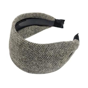 Imagem de Bandanas antiderrapantes com dentes engrossados acessórios de cabelo de aba larga presente (cinza)