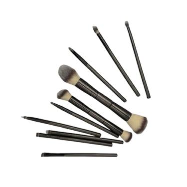 Imagem de Conjunto de pincéis de maquiagem profissional de 10 peças | Cerdas macias para pó, blush, base, sombra, corretivo e sobrancelhas, kit completo de pincéis cosméticos 4