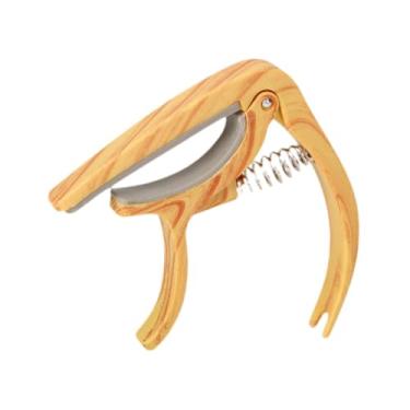 Imagem de oshhni Grampo de guitarra para capotraste, acessórios para instrumentos musicais, peças de reposição, braçadeira de afinação removível profissional, Grão de Madeira Clara