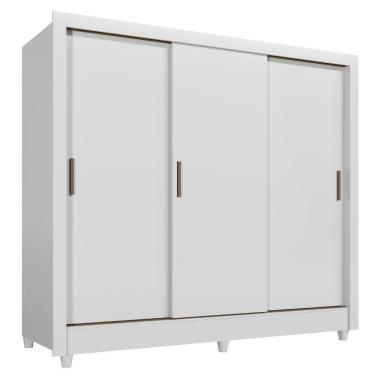 Imagem de Guarda Roupas Casal Com 3 Portas De Correr 2 Gavetas França Andirá Branco