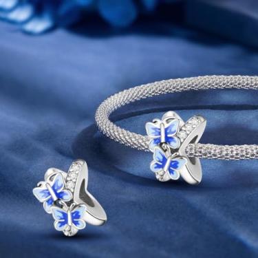 Imagem de 1 peça de urso moderno banhado a prata rosa orações borboleta série para mulheres, pulseiras, pulseiras, faça você mesmo, joias e roupas diárias, joias combinando, presentes de decoração para mulheres