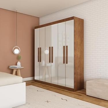 Imagem de Guarda-Roupa Casal Flórida 6 Portas Imbuia e Off White