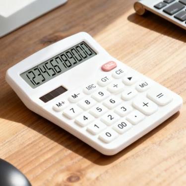 Imagem de Calculadora de mesa - Calculadoras de escritório de 12 dígitos com tela LCD grande, perfeita para uso diário em casa e escritório