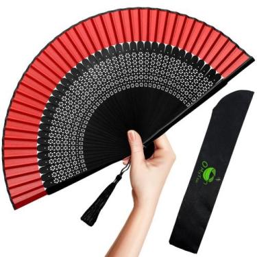 Imagem de Ventilador de mão dobrável OmyTea para mulheres, estilo chinês e japon