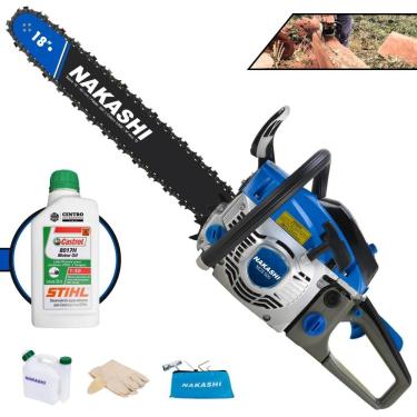 Imagem de Motosserra Nakashi Ncs 500 49,3cc Com Sabre De 18 Com Carburador Walbro 5560020 + Óleo Stihl 8017