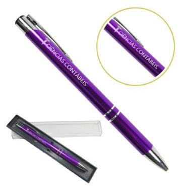 Imagem de Caneta Personalizada Coloridas Cursos Metal Profissional Ciências Cont